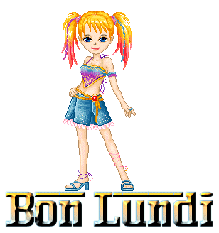 Gif animé Bon lundi fille